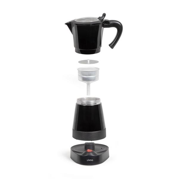Domoclip DOD117 machine à café manuelle Cafetière à moka 0,3 L Noir, Rouge