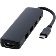 Adaptateur multimédia en plastique recyclé Loop RCS USB 2.0-3.0 avec port HDMI personnalisé