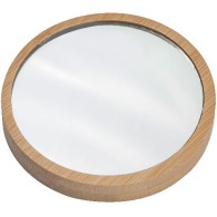 Miroir personnalisable de maquillage en bambou