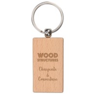 Porte-clés publicitaire en bois, Porte-clés en bois personnalisés avec  logo
