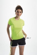 Camiseta deportiva de mujer con mangas raglán - color