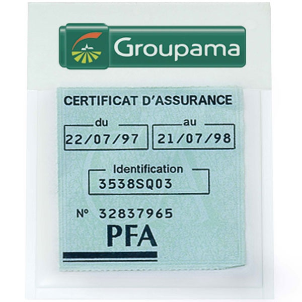 Porte vignette assurance personnalisable opaque fabriqué en France