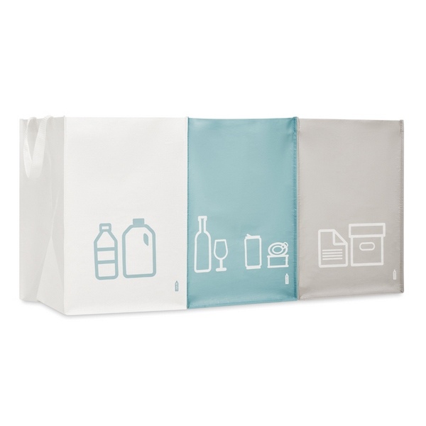 Sac pour tri sélectif et recyclage, Cadeau d'affaires, 3 sacs de tri  publicitaires de recyclage