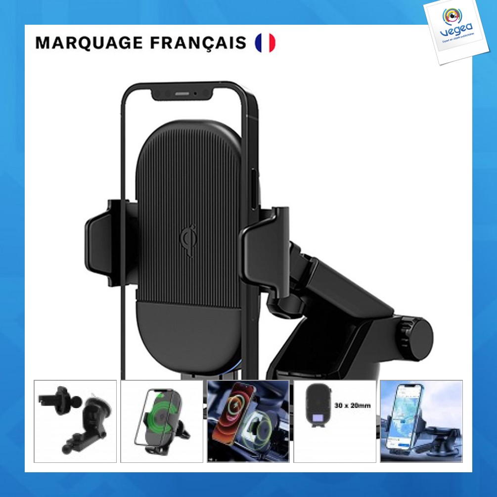 Chargeur sans Fil Voiture, Support Telephone Voiture Chargeur